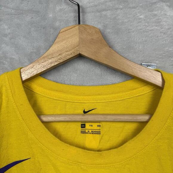 Nike LeBron James #6 Lakers T-Shirt XXL Gold Purple NBA Tee Fan Jersey Baskeball - Picture 2 of 7
